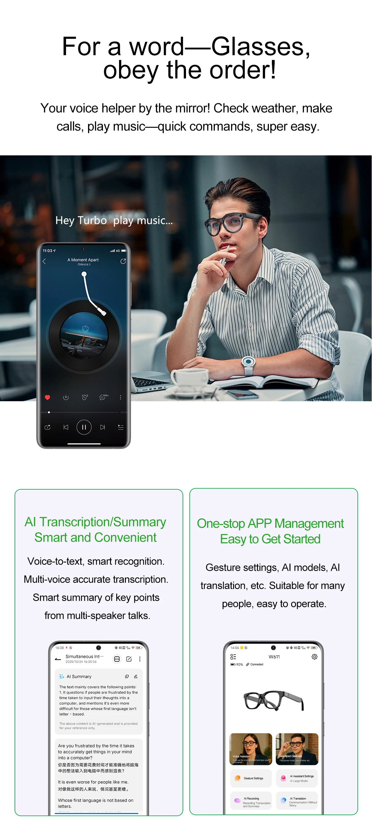 Sanvnet W611 Smart Glasses With 8mp Camera Al Intelligent Translation Bt Calling Wifi Transfer Video Recording Sunglasses 2026 - Buy Al Glasses smart Glasses 4k Camera Glasses augmented Reality glasses glasses With Camera sunglasses With Camera video Glasses