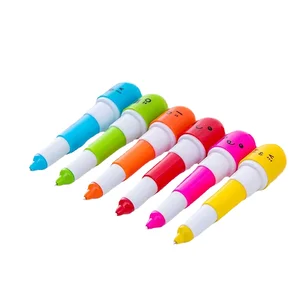 Cute Face Vitamin Capsule Design Retractable 1.0mm Plastic Ballpoint Pen Stationery Pill Shape