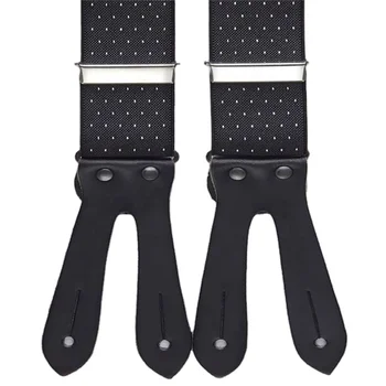 Amazon Brand Dynastyle Custom PU Leather Men Suspender with Metal Adjuster Belt