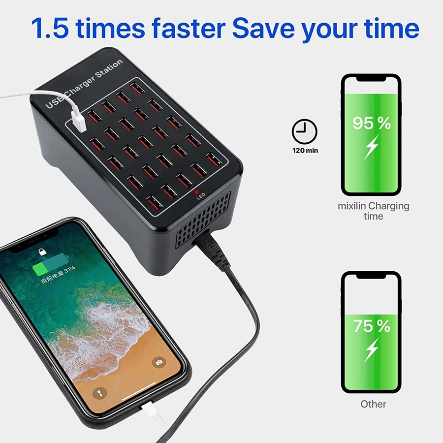 New 20/30/40 Ports Usb Multiport Mobile Phone Charger Highpower