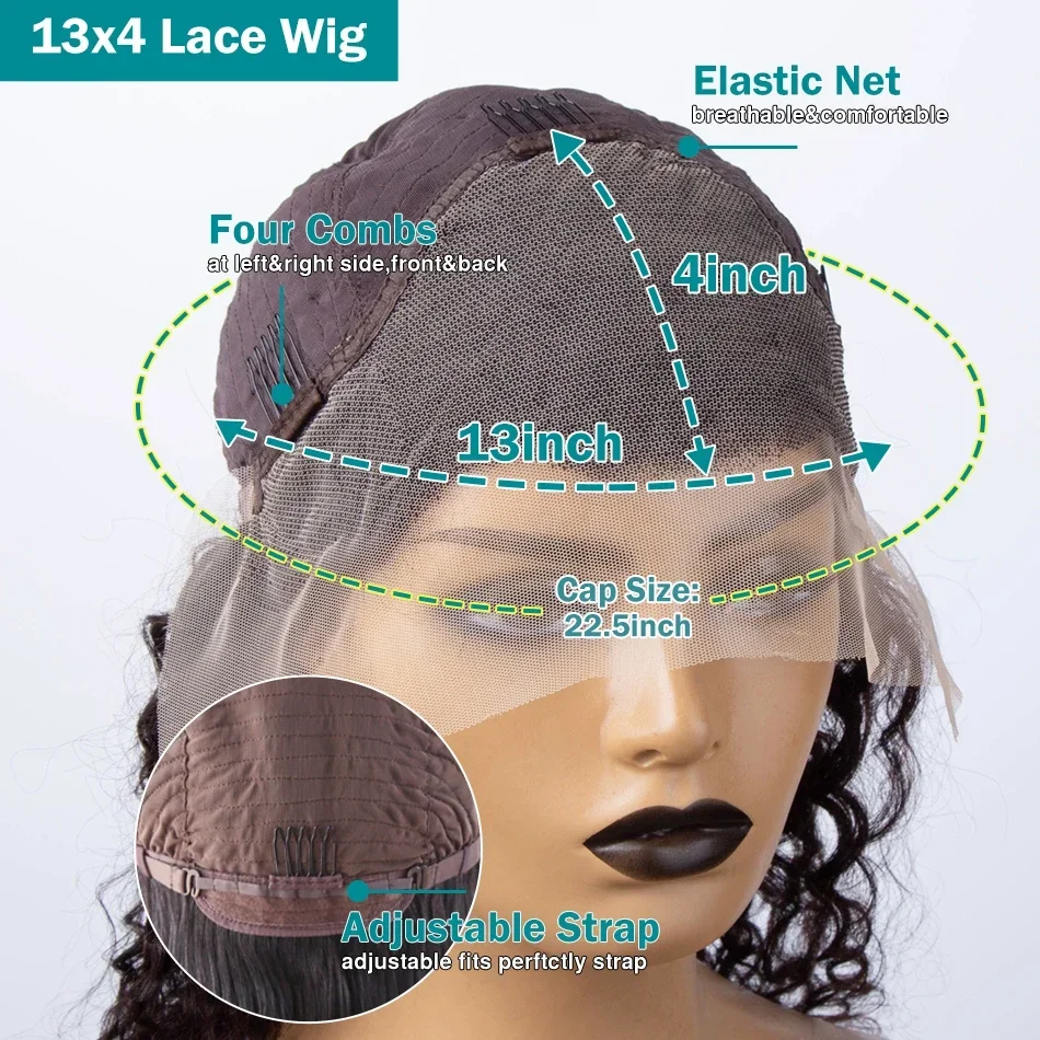 Parrucca frontale in pizzo HD 613 con onde profonde, capelli umani, parrucche frontali in pizzo con onde d'acqua, biondo miele brasiliano_voghion.com
