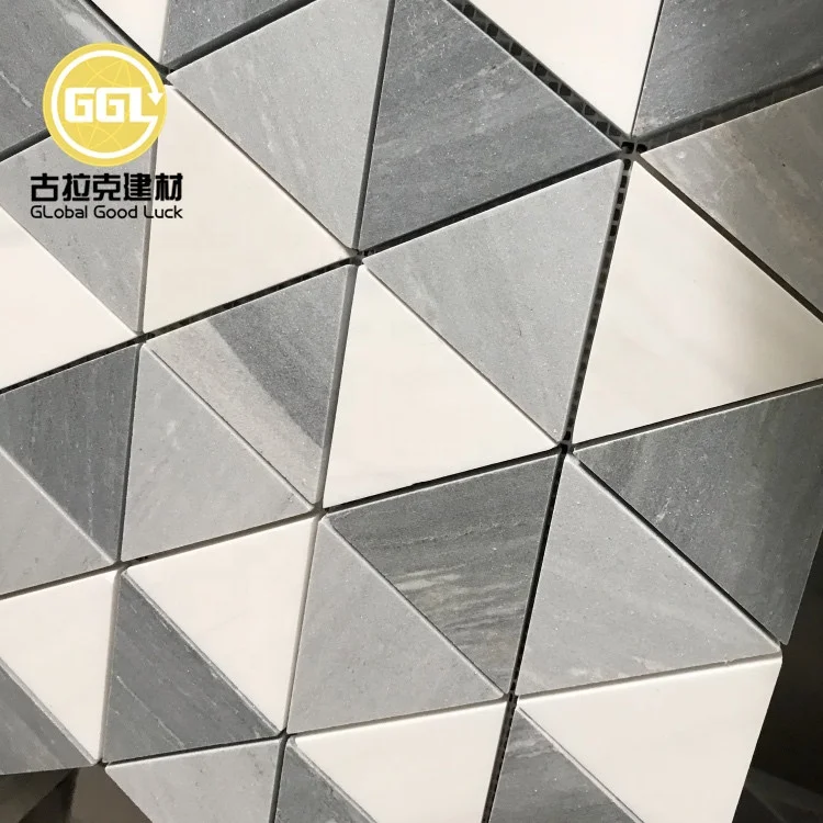 Hot Sale Color Mixed Triangle Mosaic Bathroom Tile Kitchen Backsplash details