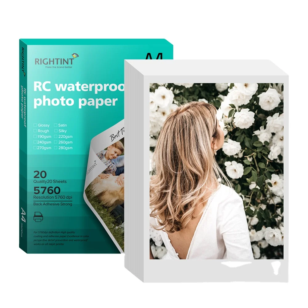 Printable Photo Picture Paper 90gsm Glossy  Inkjet Printing Photo Paper in A4 Sheet or RRoll Size