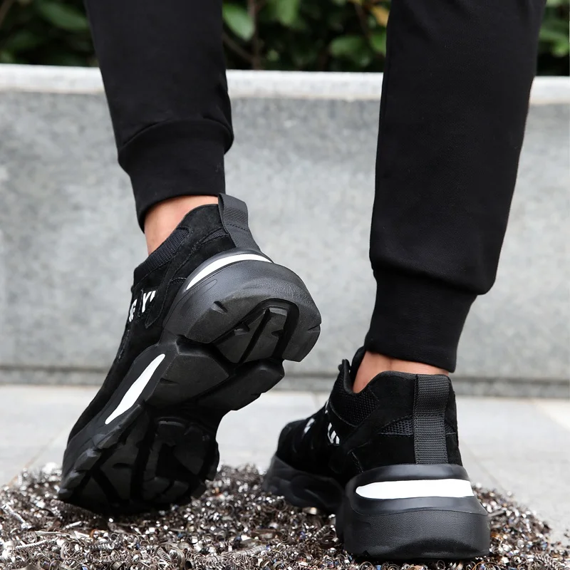 Mens Guyisa Black Athletic Lightweight Steel Toe Safety Shoes Size 12 US s-l400.jpg main image 2
