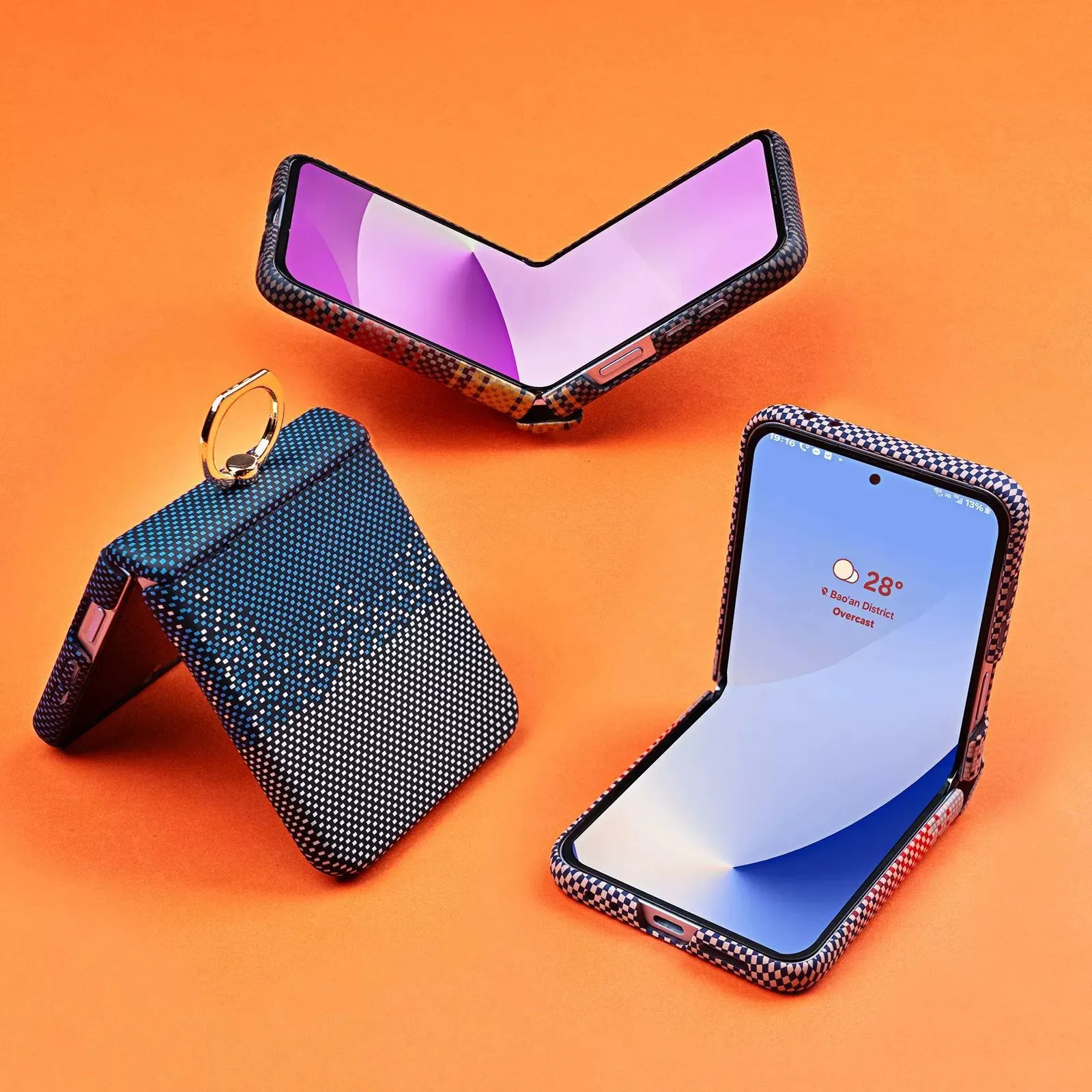 product laudtec real carbon fiber phone case for samsung galaxy z flip7 fold 7 6 luxury simple shockproof back cover customized sjk1082-5