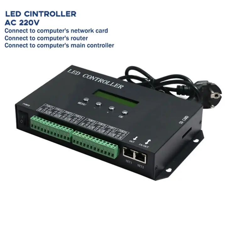 TOP Sales 8 Channel RGB IC Pixel DMX SD Card Constant Voltage H807SA LED Controller for LED STRIPS