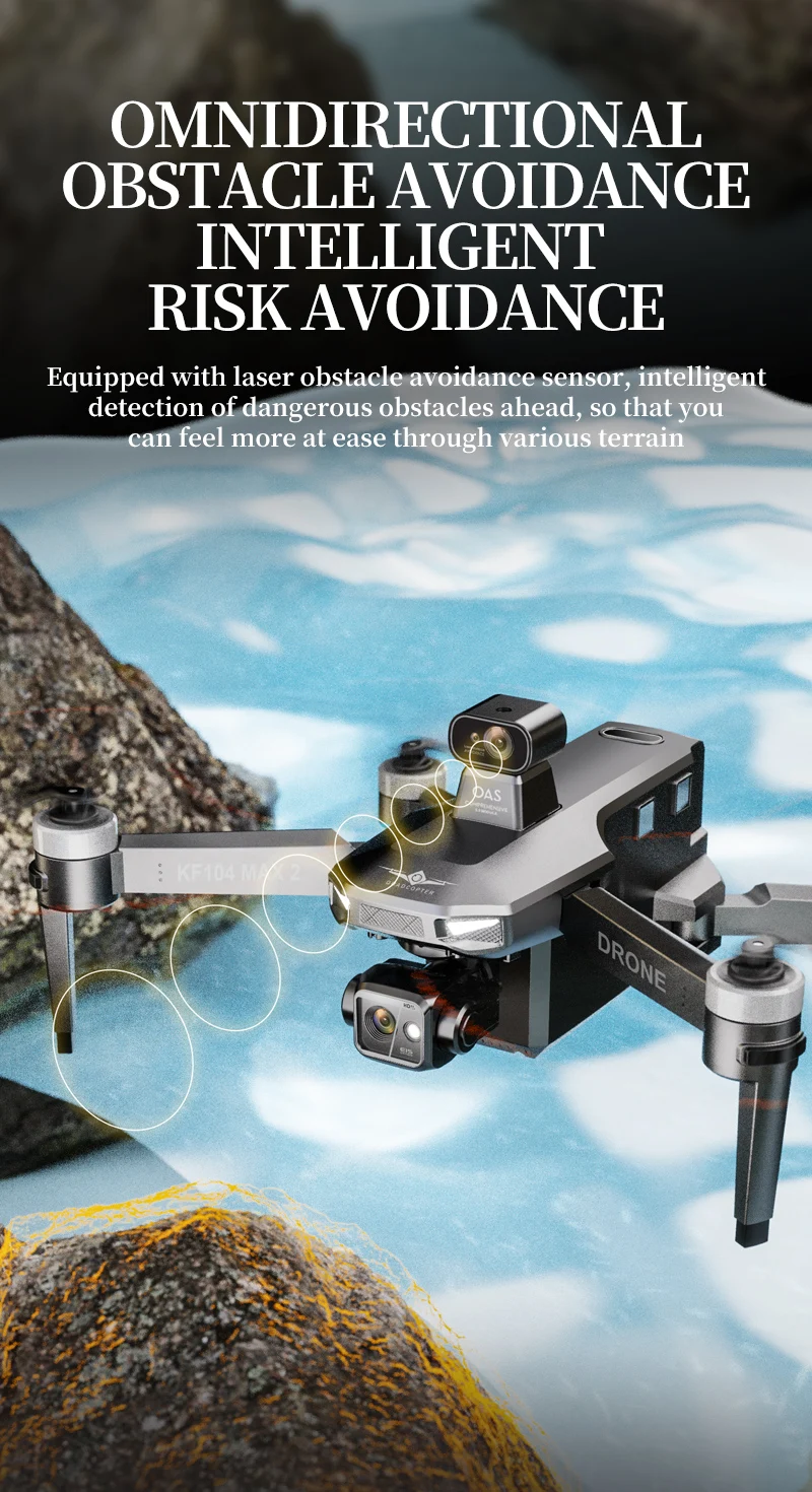 KF104 Max 2 Drone RC 5G WIFI Drone 4K Professional With Aerial 3-Axis Anti-Shake Gimbal Obstacle Avoidance Brushless Quadcopter