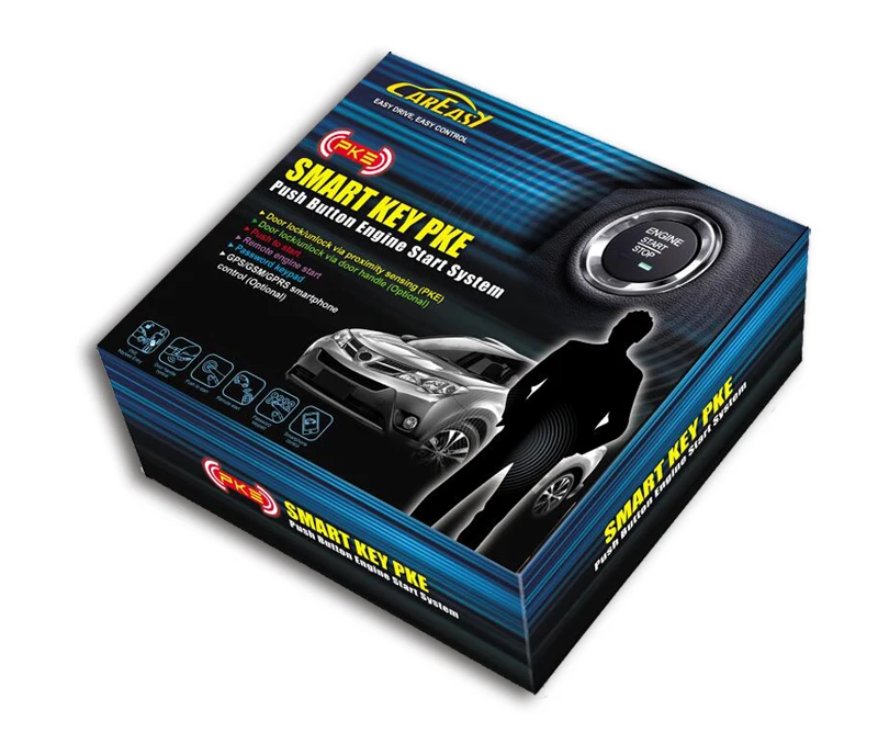 PKE Smart Key Car Alarm Push Button Engine Start Stop System with Remote Starter and Work with Both Gasoline and diesel Engines