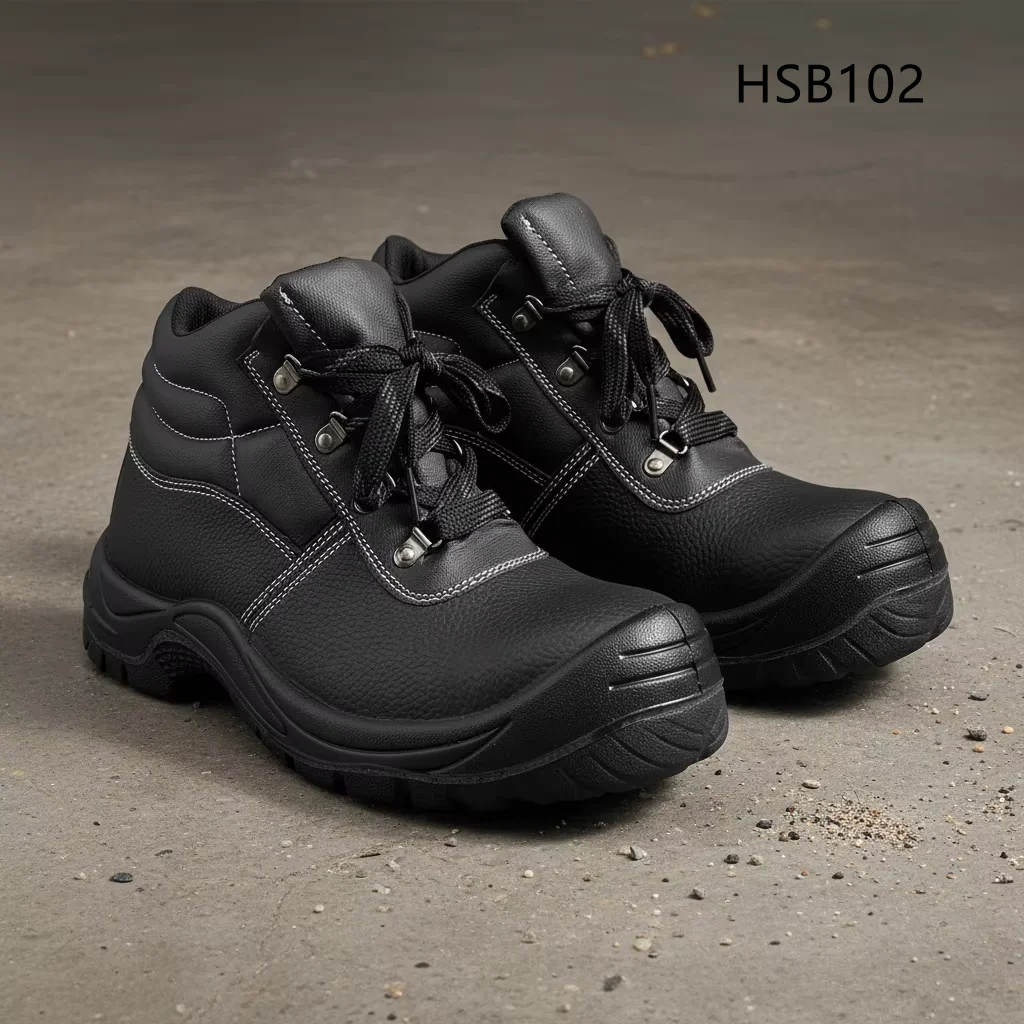 HY,Great Value Stab-proof Safety Shoes for Pipeline Inspection Steel Plant Anti-acid PU/PU Injection Outsole Work Boots HSB102