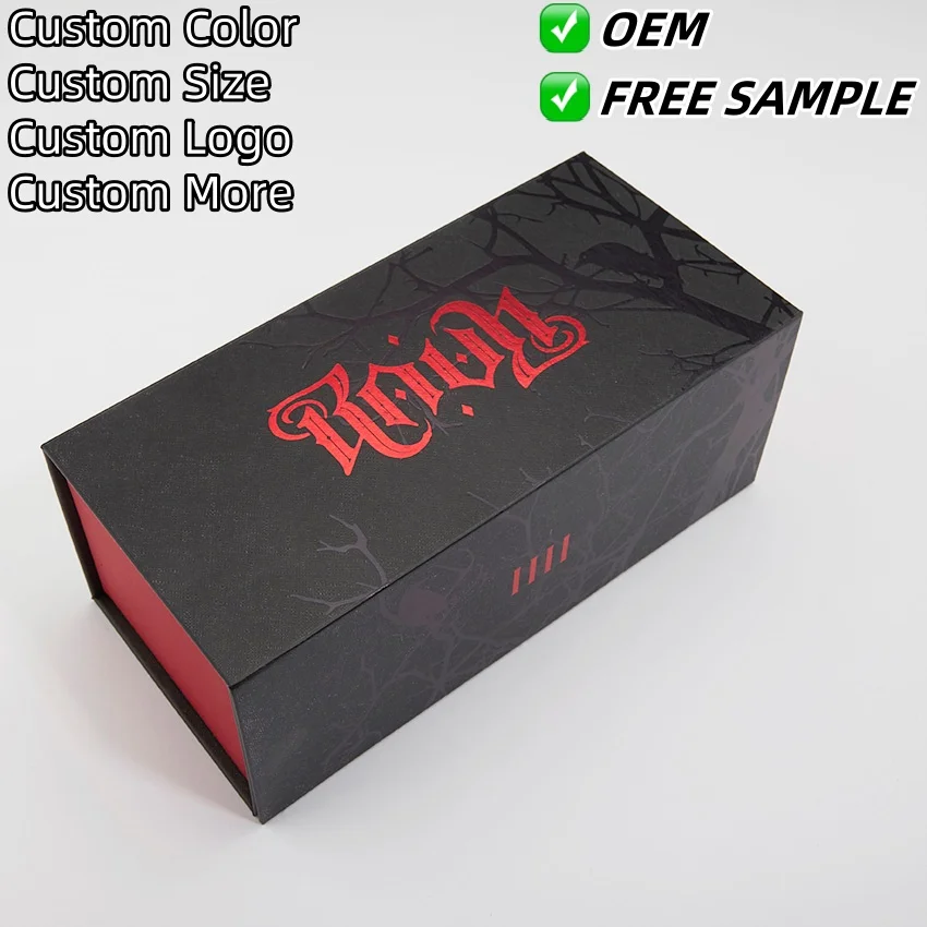 Luxuosa Arca Magnetica Muneris | Arca Negra Papiracea Flectenda ad Misuram | Embossum Logo, Perfume et Makeup Imbustio