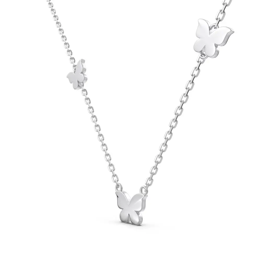 KAKODIY New Simple Elegant Boutique Jewelry Butterfly Pendant Necklace Women's 925 Sterling Silver Necklace detail 7