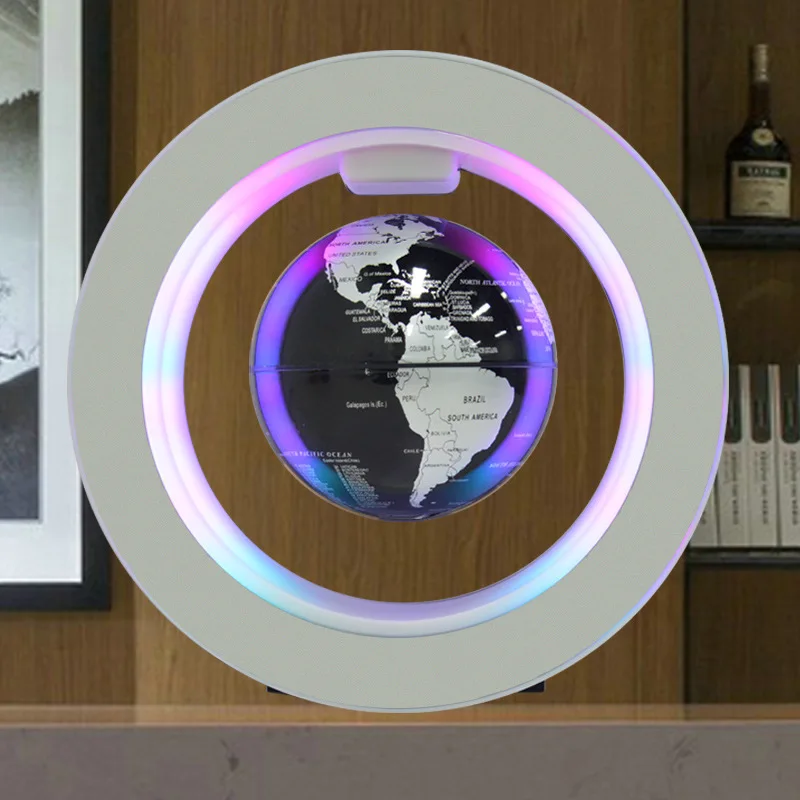 Round LED World Map Floating Globe Magnetic Levitation Light Anti Gravity Magic