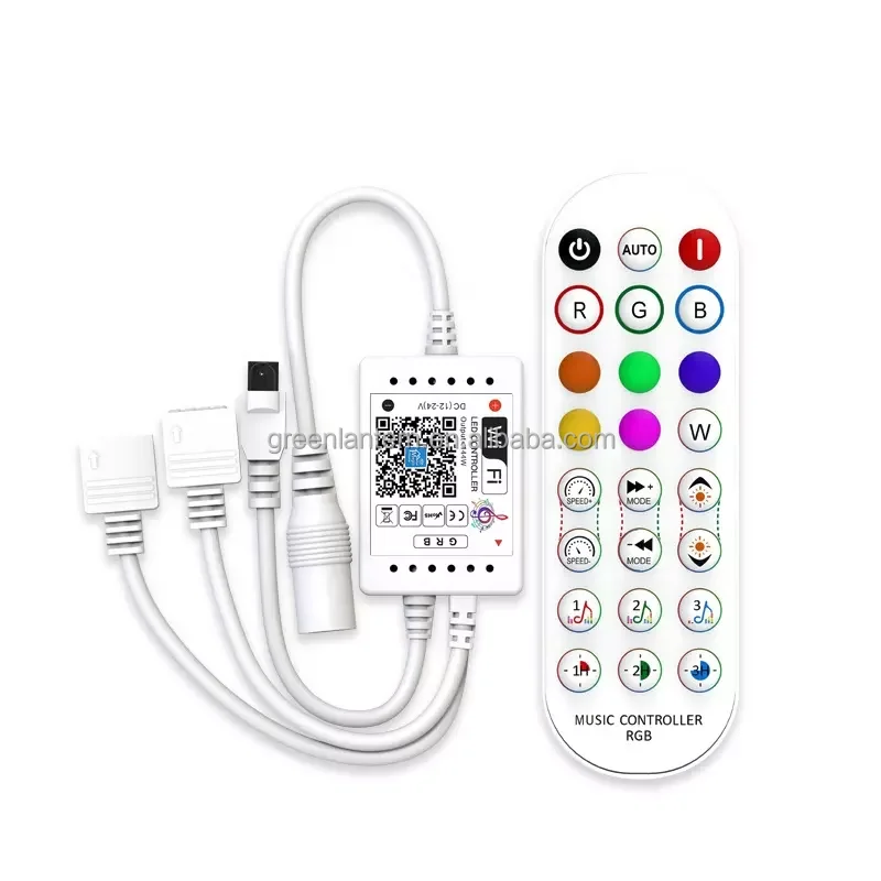 Smart Rgb Controller Smart Wifi RGB LED Controller with 24 Keys IR Music Remote