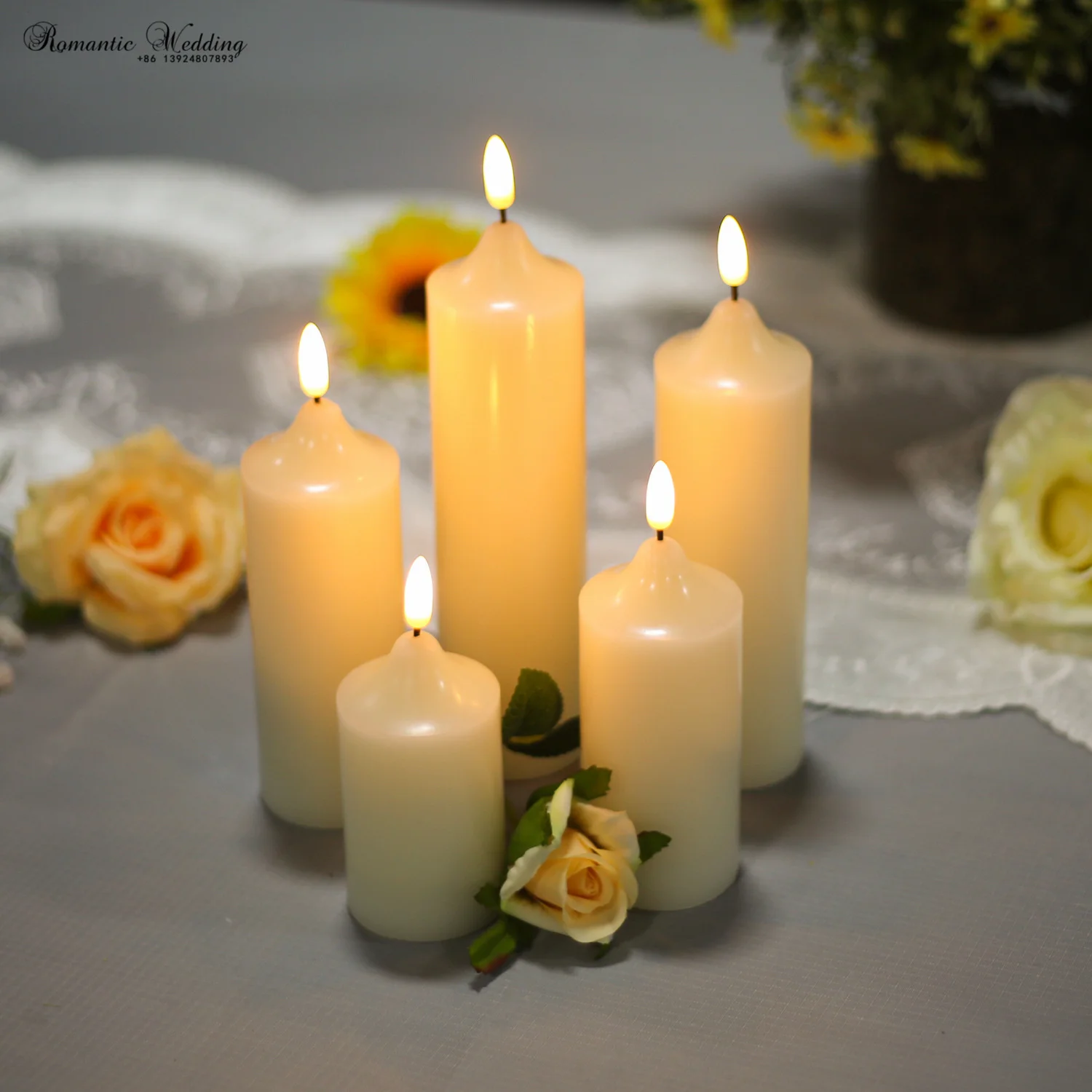 High Quality Smokeless Plastic Led Candle Light Set Led Candles For