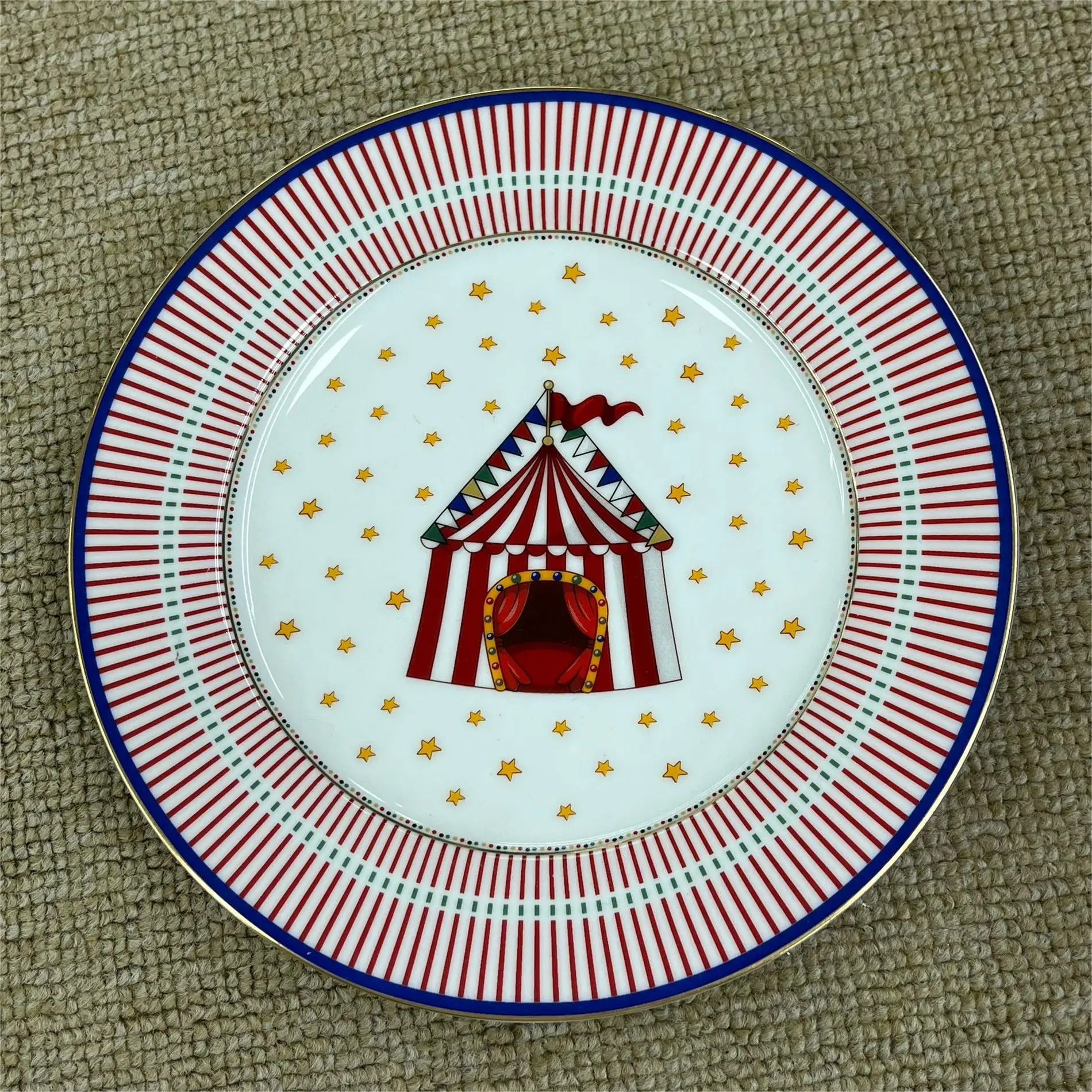 Factory Customizable Winterfest Snowman Collection Ceramic Pasta Dessert Dinnerware Dishes Plates