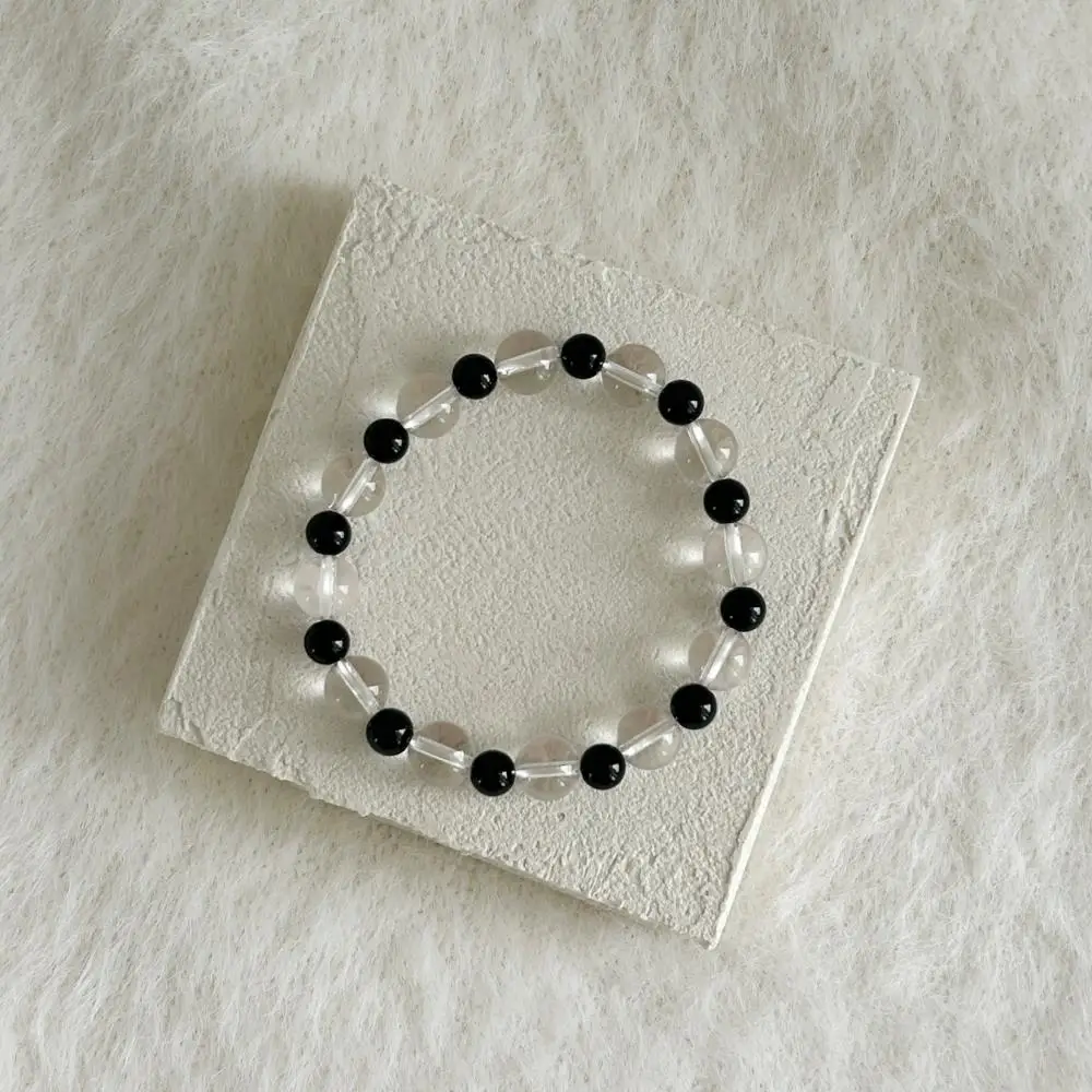 KAKODIY jewelry bracelet 8.6mm crystal beaded bracelet black and white plaid detail 5