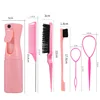 Pink hair-pulling pin 6-piece set