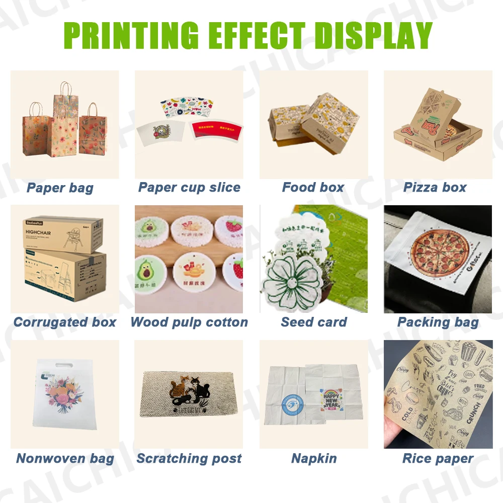 Chicai Pizza Box Printing Machine Single Pass Printer Kraft Paper Bag Corrugated Box Digital Printer for Food Packaging