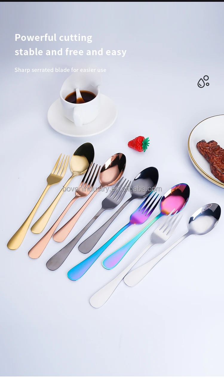 Wholesale Luxury Custom Stainless Steel Flatware Wedding Restaurant