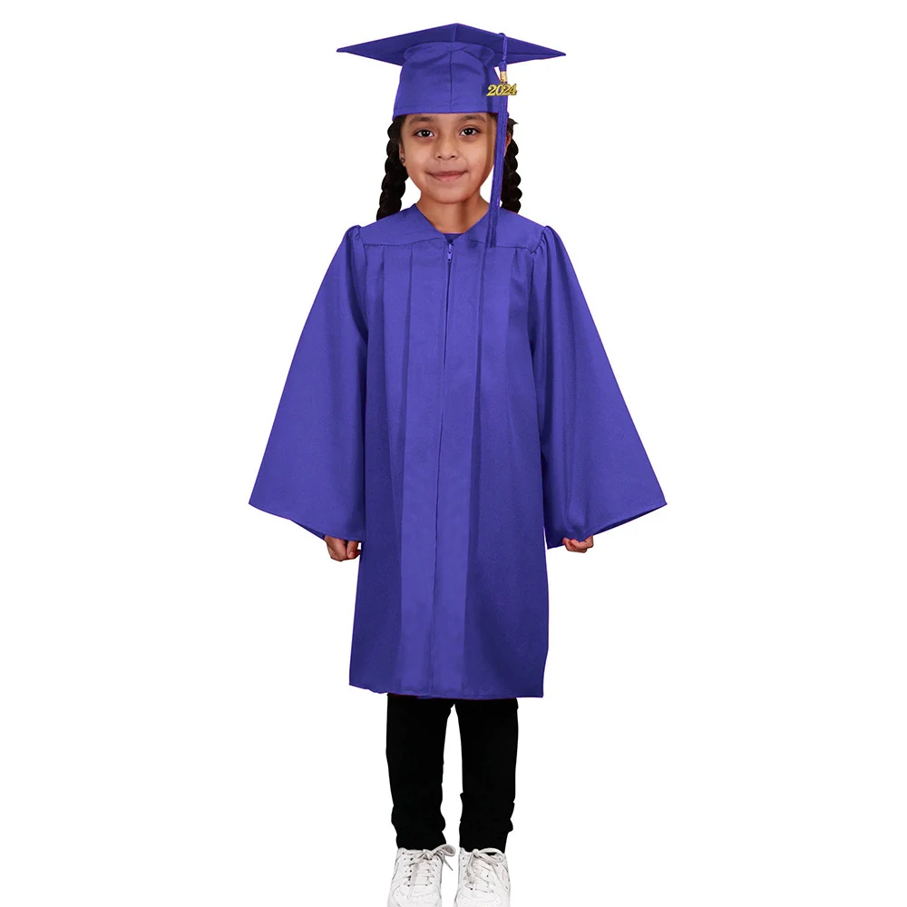 Wholesale Matte Purple Kindergarten Graduation Gowns and Caps