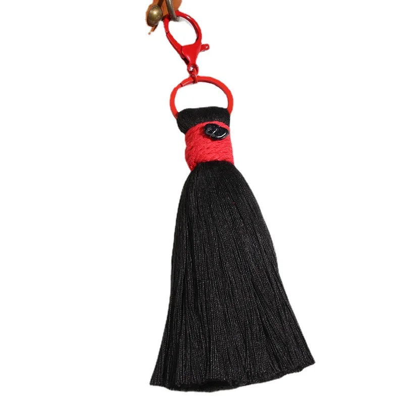 Hot Sale Tassel Handmade Cotton Thread Keychain Car Bag Pendant Key