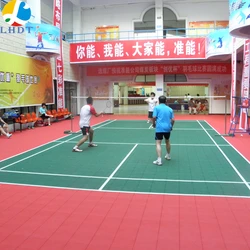 Removable plastic pp flooring tiles for badminton court pp handball court sports floor