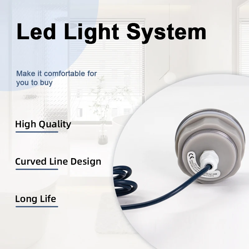 2024 Touch Sensor Control LED Light System for Bathtubs ABS Material Underwater Automatic Changing Hot Tub Spa Light