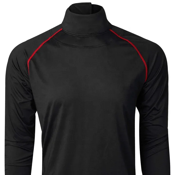 Hockey Compression Shirt With Neck Guard Neck Protect Long Sleeve Shirt