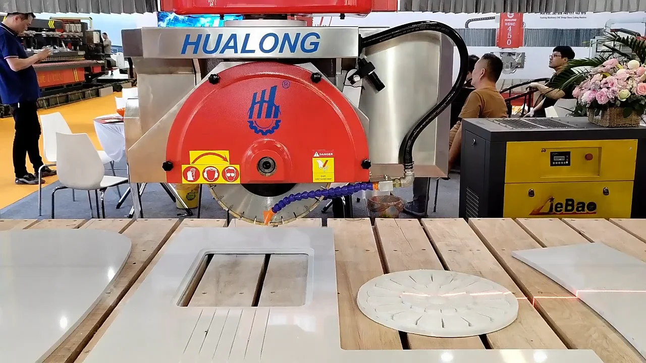 Hualong Machinery Cnc Router Marble 5 Axis Cnc Bridge Saw Stone Cutting ...