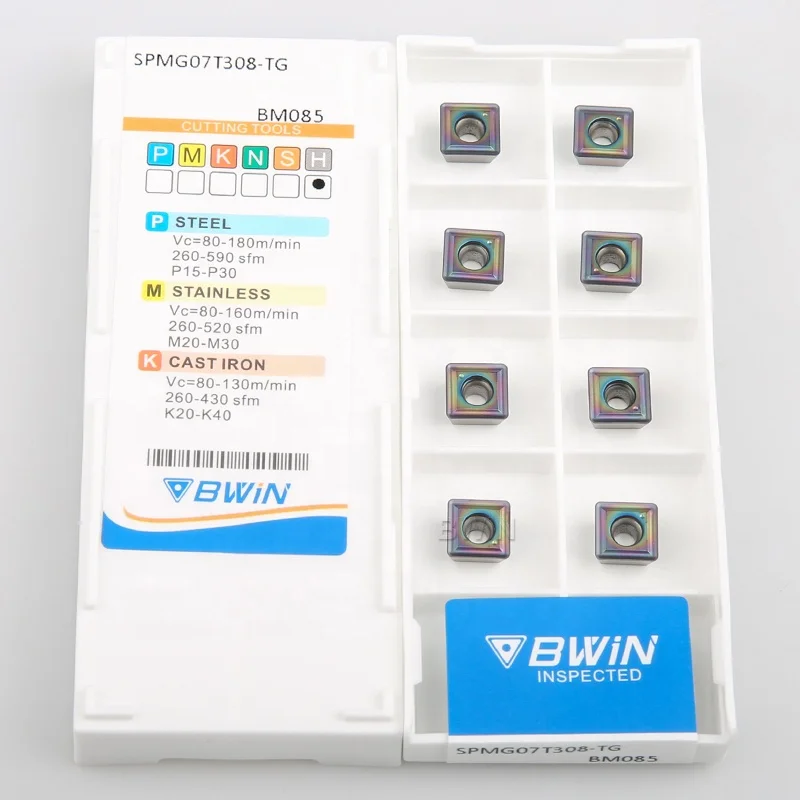 Inserti Per Tornio In Metallo Duro - 10 Pezzi SPMG 050204, Per Tornitura Esterna, Rivestiti PVD+CVD