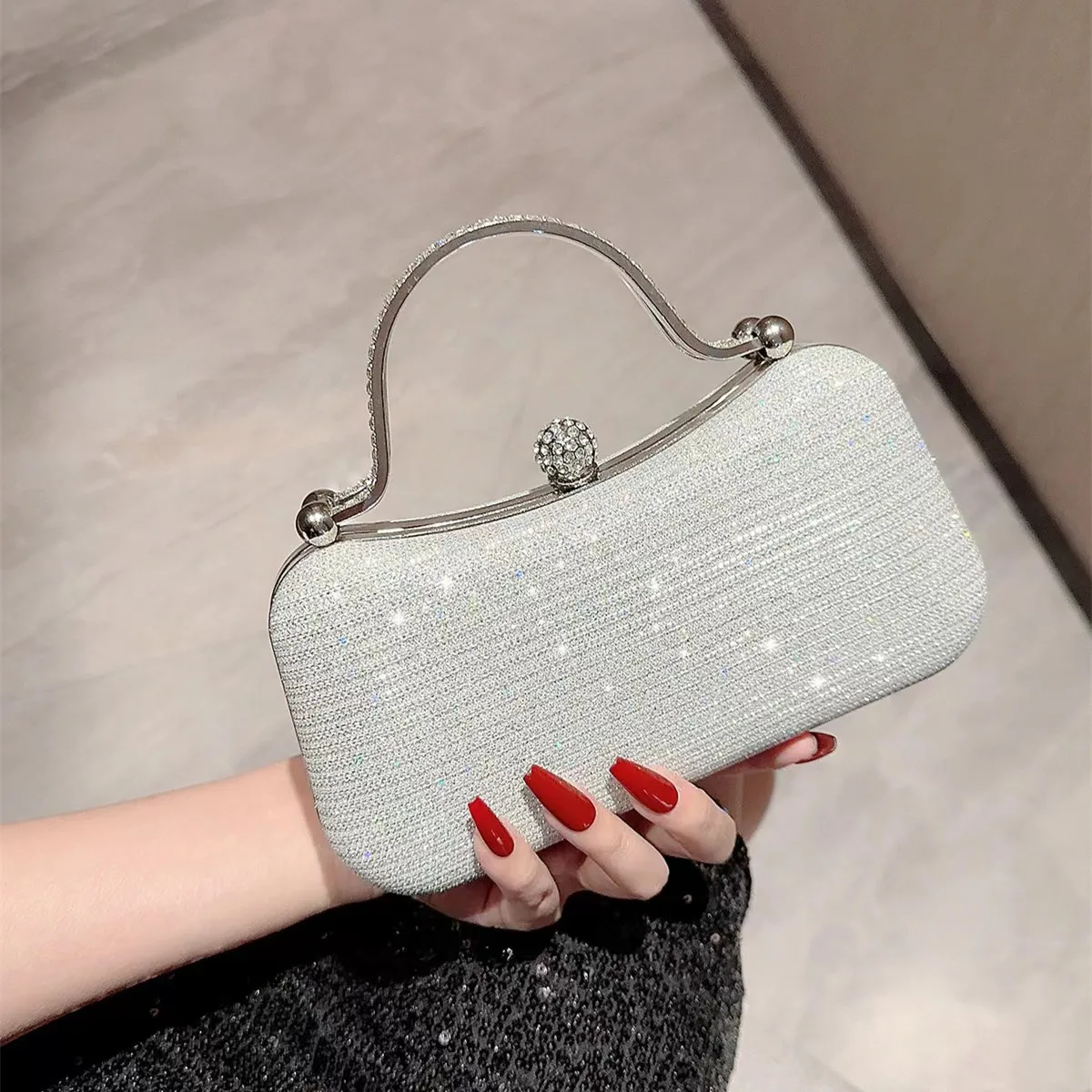 Leather Clutch Sparkly Clutch Bag Silver Save Big On Bulk Glitter
