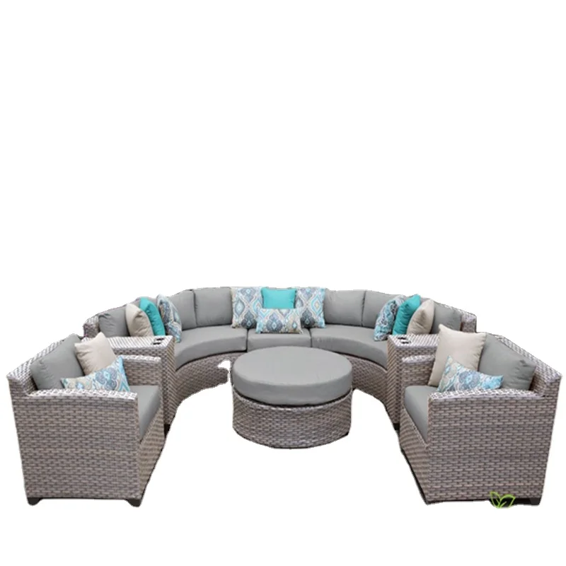 rattan angled corner sofa