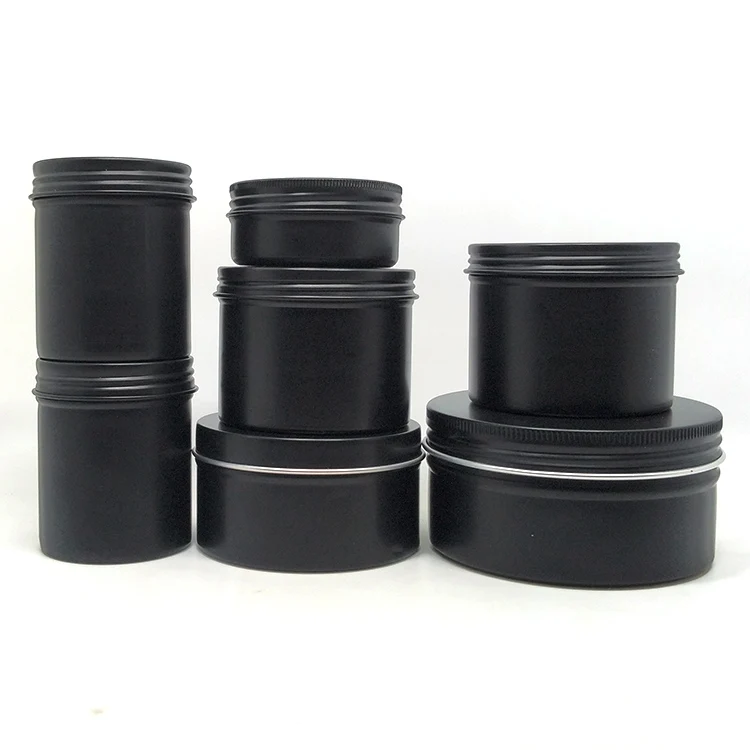 30g 50g 100g 200g 300g High Quality Silver Black Aluminum Jars Cosmetic Round Metal Tin Box