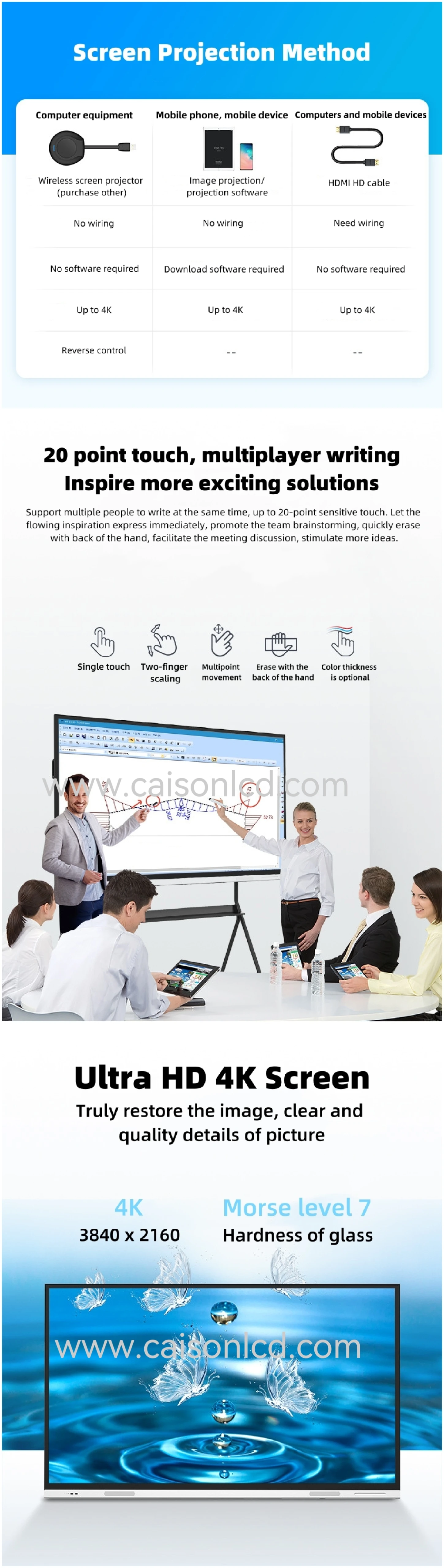 55 inch Conference tablet interactive infrared electronic whiteboard touch teaching all-in-one machine training display manufacture