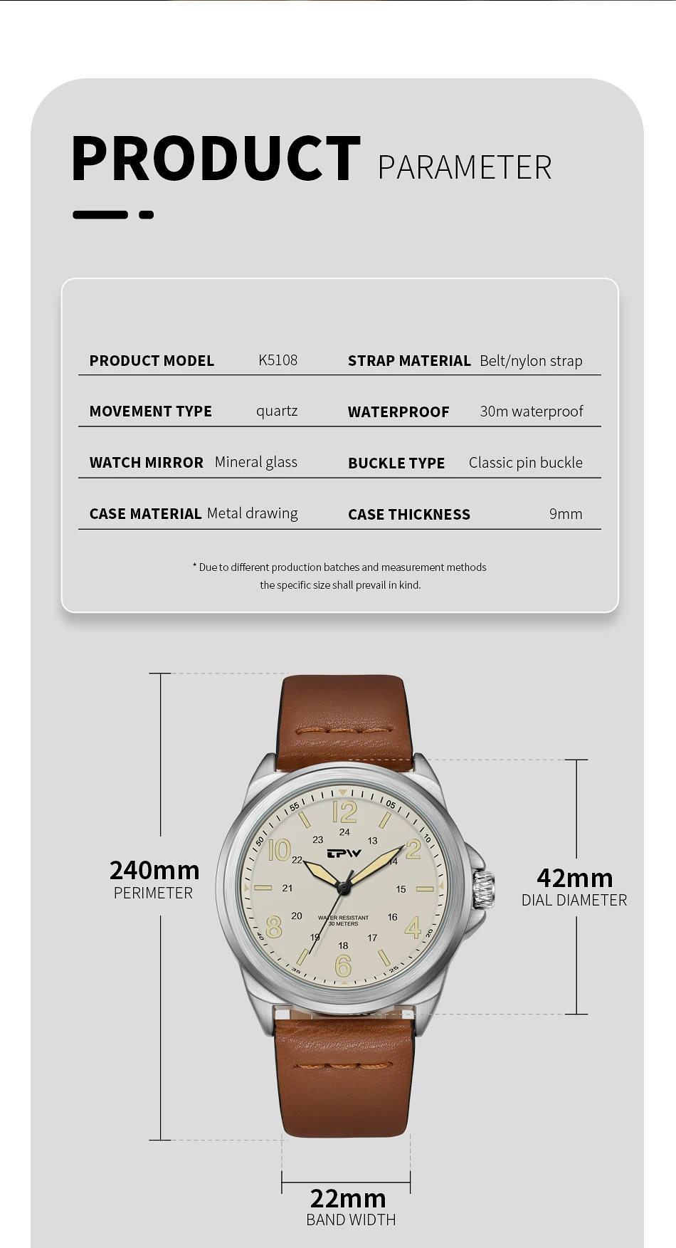 Shop Our Wholesale 42mm Luxury Men's Watch - Custom Analog