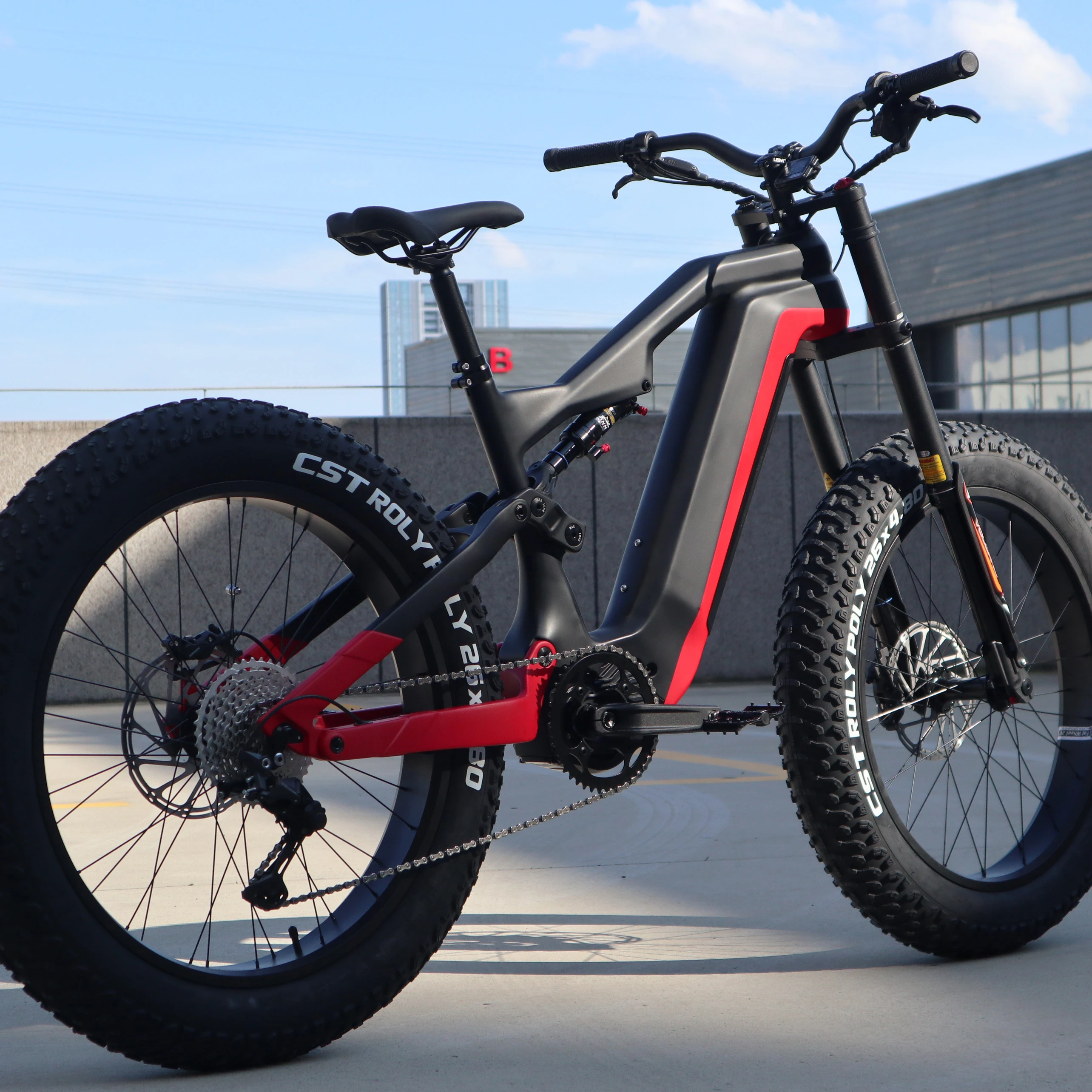Electric Bicycle Carbon Fiber Fat Tire Bike High Speed Fat Tire