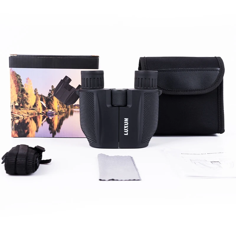 LUXUN High Resolution 10x25 Compact Binoculars with Low Light Long Range Binoculars