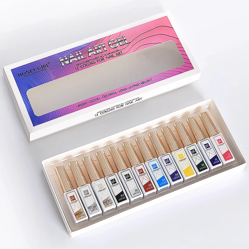 HONEY GIRL OEM Private Label Liner Gel Polish Set Professional Nail Salon Painting Gel Kit