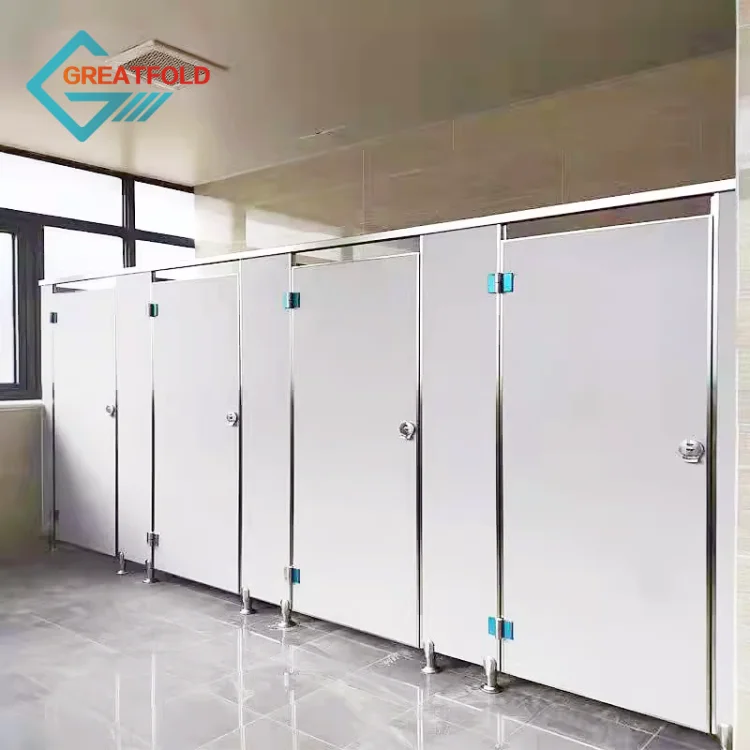Modular Plastic Toilet Partition Systems with Phenolic Core Commercial Restroom Stalls Dividers for Hotels Public Toilet