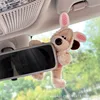 Suéter rosa con orejas de perro y conejo - adorno para espejo retrovisor