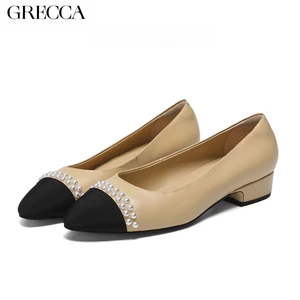 2026 New Style Women's Flat Shoes - Lightweight, Simple, Low Heel, Thick Heel, Soft Leather, Fashionable for Daily Use