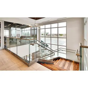 Balcony Stairwell Baseshoe Frameless Aluminum U Channel Glass Railings On Sale