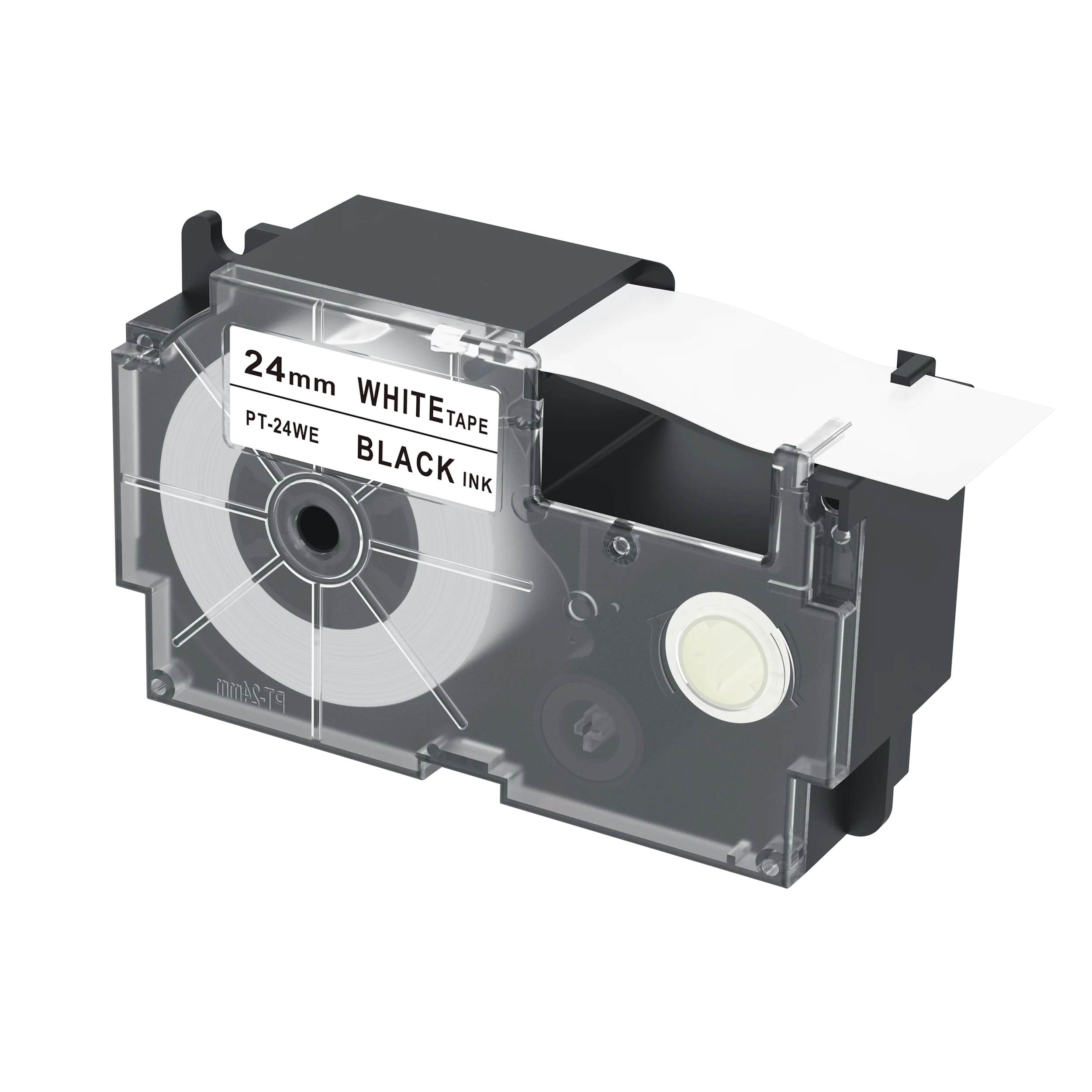 Casio Compatible 24mm Black on White Waterproof Label Tape