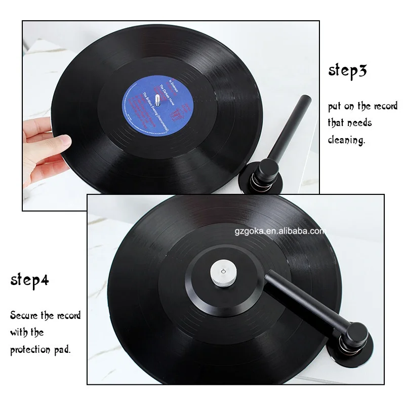 Factory Recommend Semi Automatic Vacuum Turntable Records Cleaning Machine with Cleaner Brush