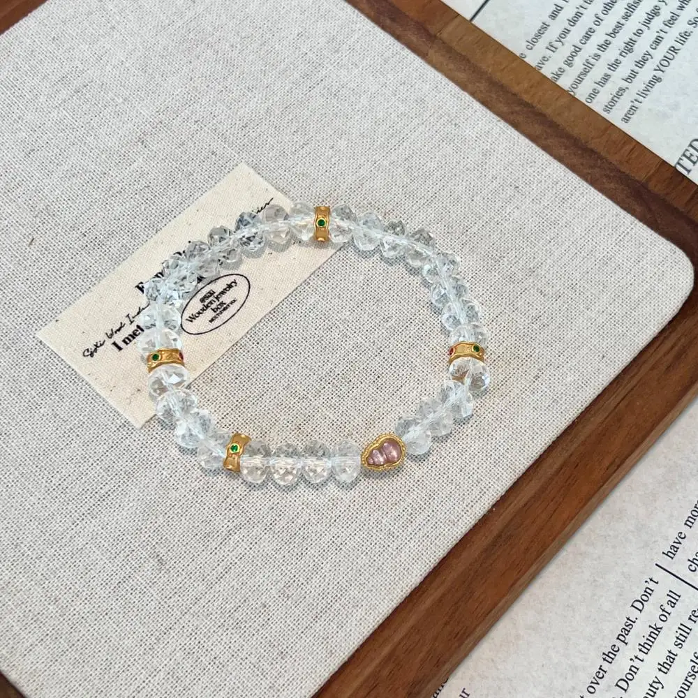 KAKODIY gourd 18K gold plated 925 sterling silver jewelry natural white crystal bead chain bracelet detail 1