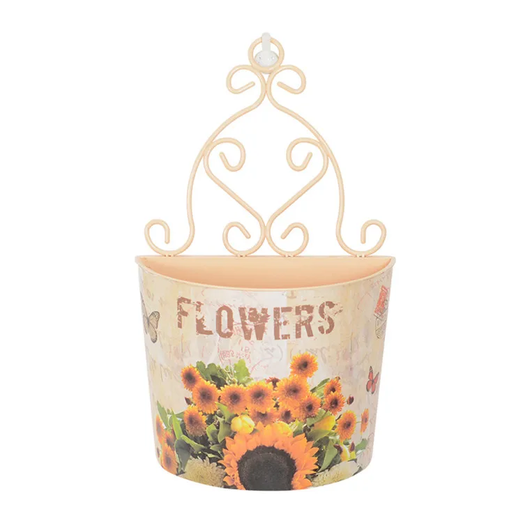 Plastic Wall Hanging Flower Vase Pot Holder Wall Flower Basket Home Decor