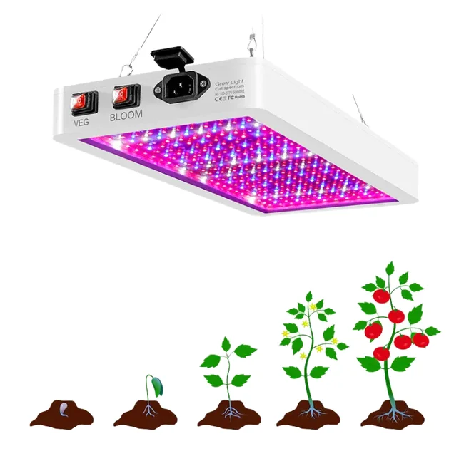 216 LED 1000W Waterproof Grow for Light Full Spectrum Indoor Hydroponic Lamp with Aluminum Body VEG & BLOOM Mode