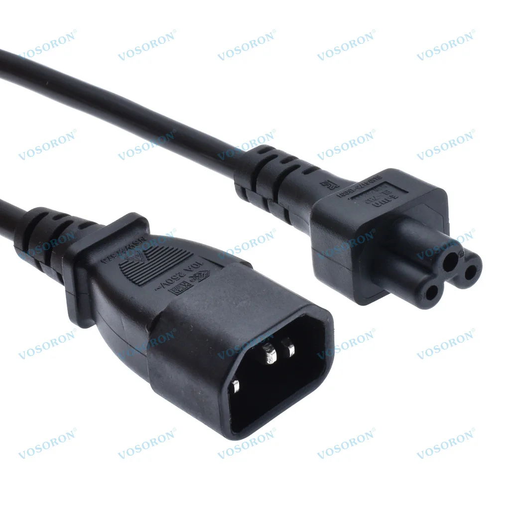 Adaptateur IEC C14 Mâle Vers C5 Femelle CABLEPELADO - 2000W, 10-16A, 110-250V
