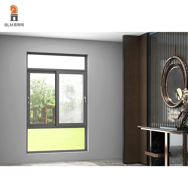 Aluminium Glass Horizontal Sliding Windows With Security Locks