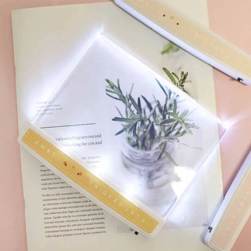 Innovative LED Flat Plate Book Reading Night Light Portable Eyes Protective Desk 